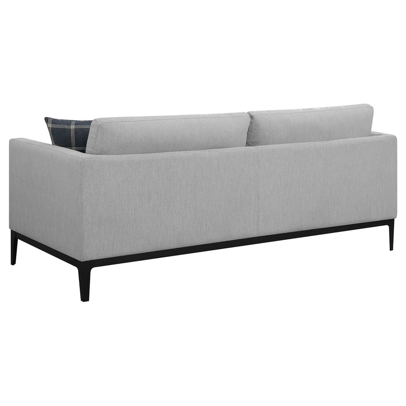 Apperson 2-piece Upholstered Track Arm Sofa Set Light Grey by Unique Piece Furniture