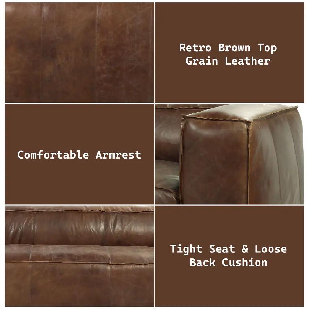 Brancaster - Sofa - Retro Brown Top Grain Leather by Unique Piece Furniture