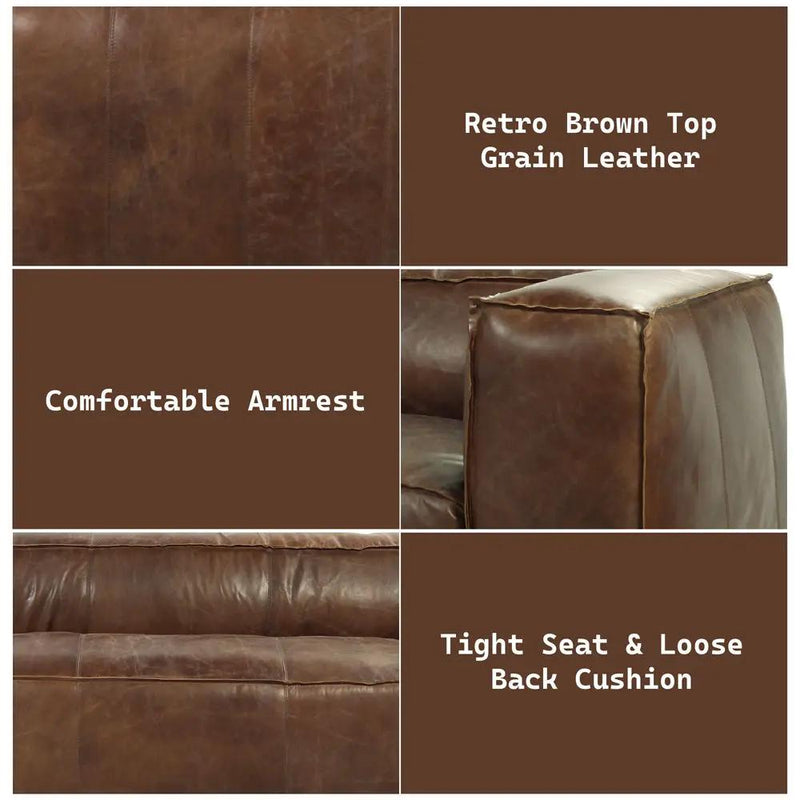 Brancaster - Sofa - Retro Brown Top Grain Leather by Unique Piece Furniture