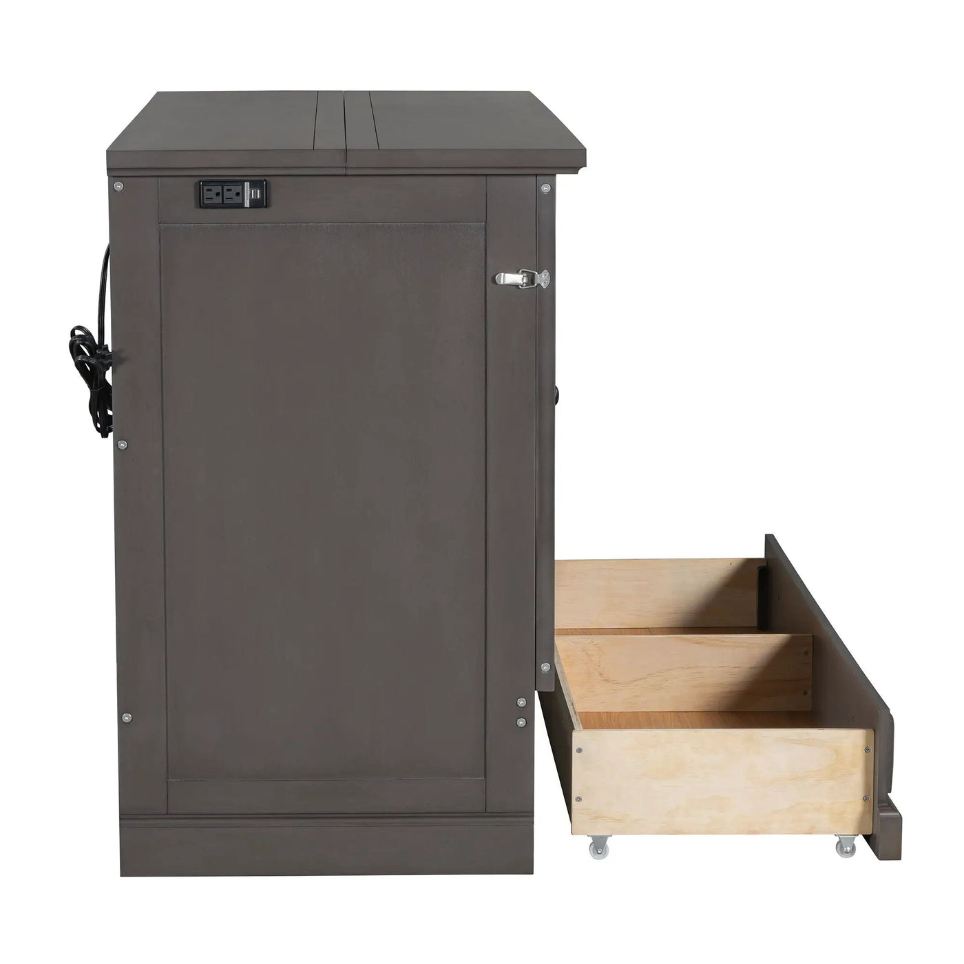 Solid Pine Murphy Bed Chest Cube Cabinet Bed With Charging Station And Large Storage Drawer For Home Office Or Small Room by HouseOfZazla