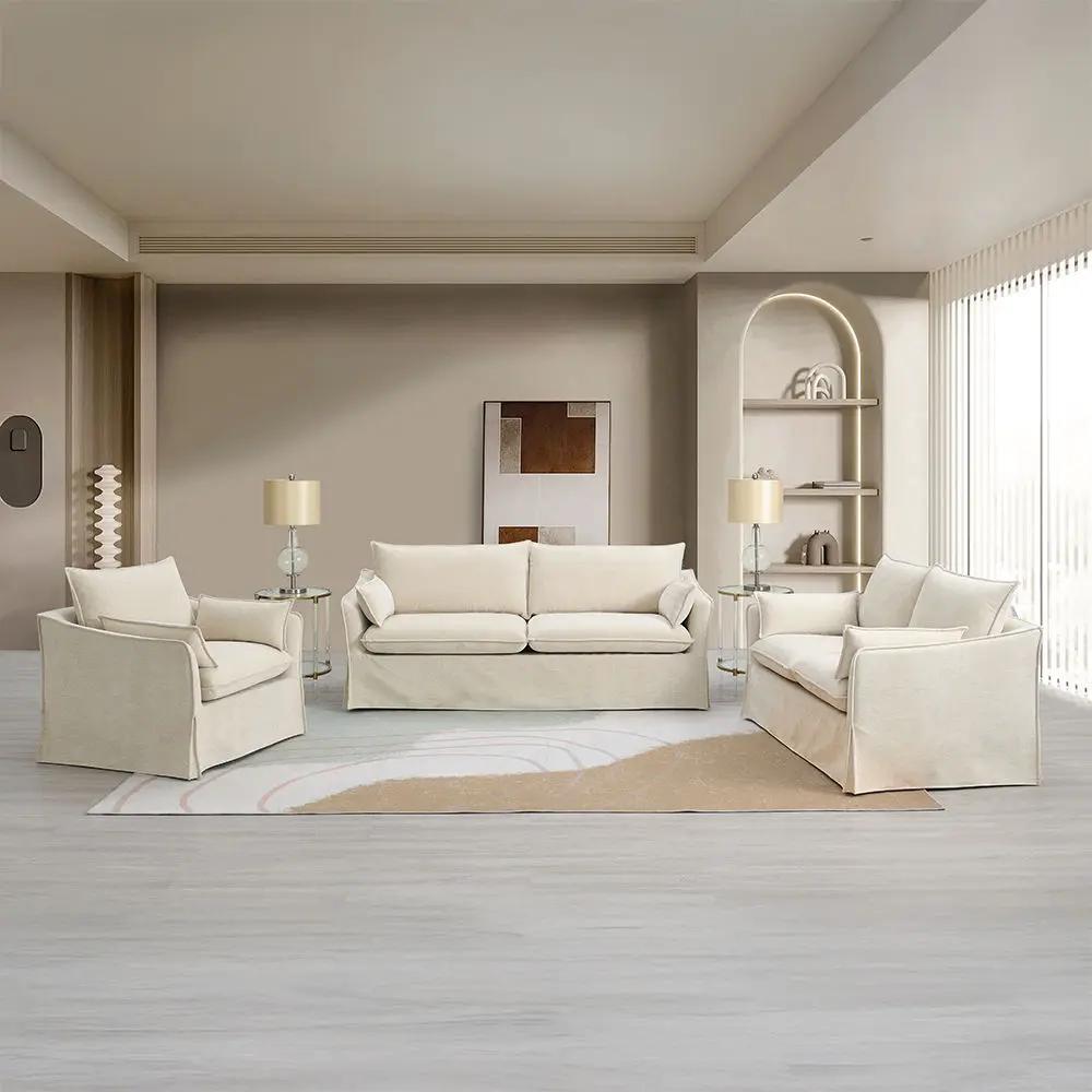 Shane - Chair With 2 Pillows - Beige Linen by Unique Piece Furniture