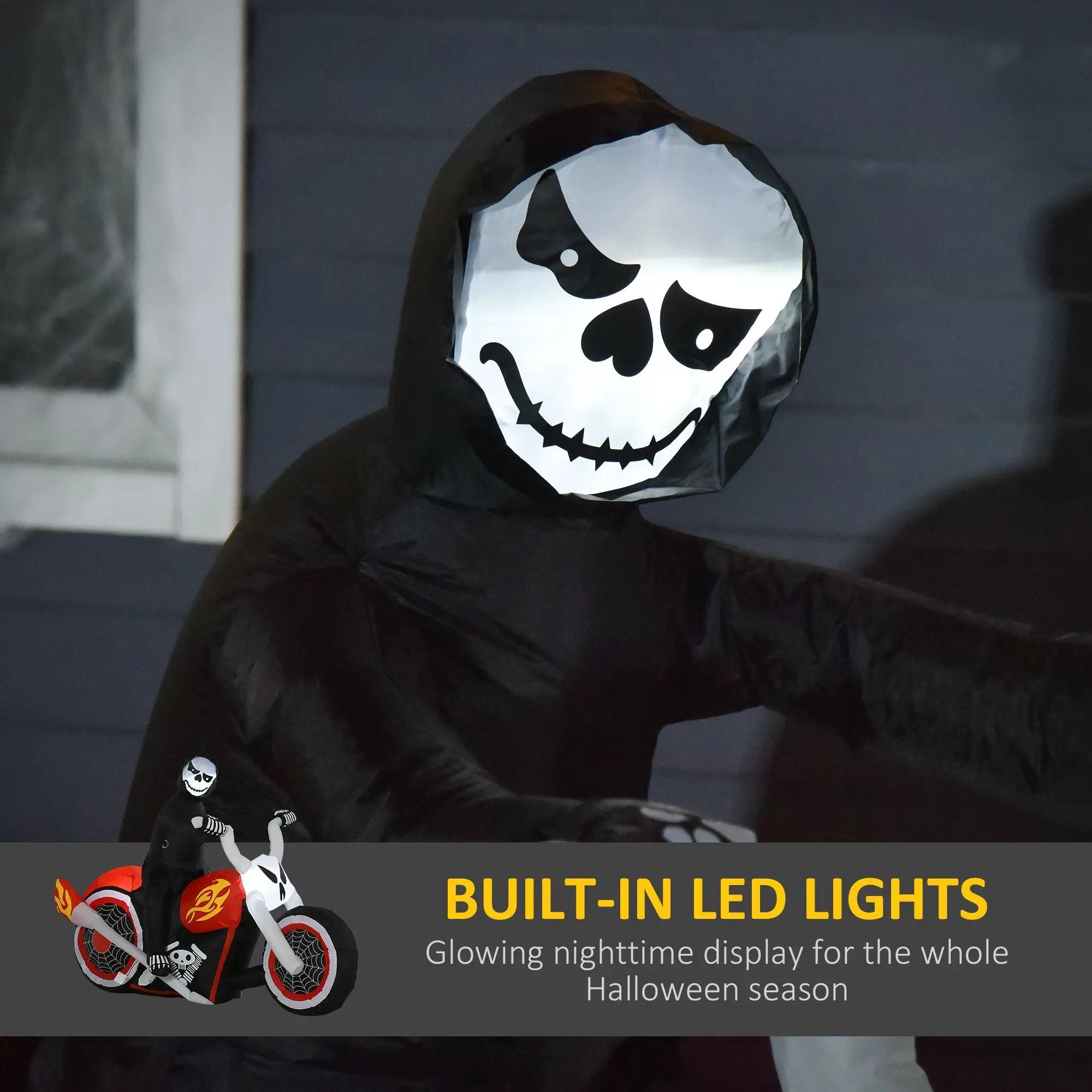 Halloween Inflatables Outdoor Decorations Grim Ghost Biker by HouseOfZazla