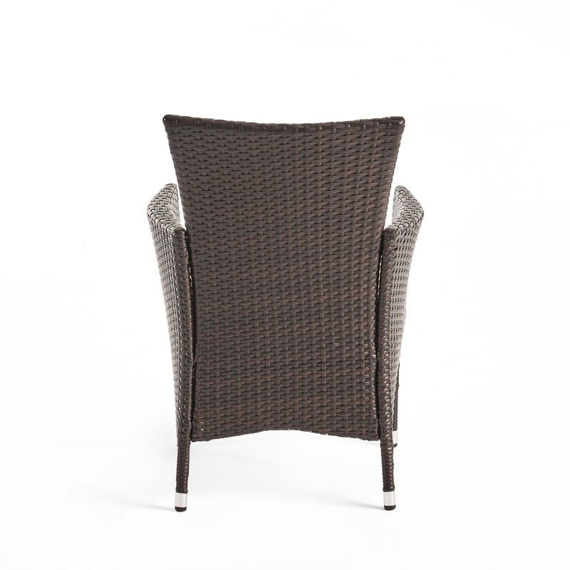 Clementine Outdoor Multibrown PE Wicker Dining Chairs (Set of 2) by HouseOfZazla