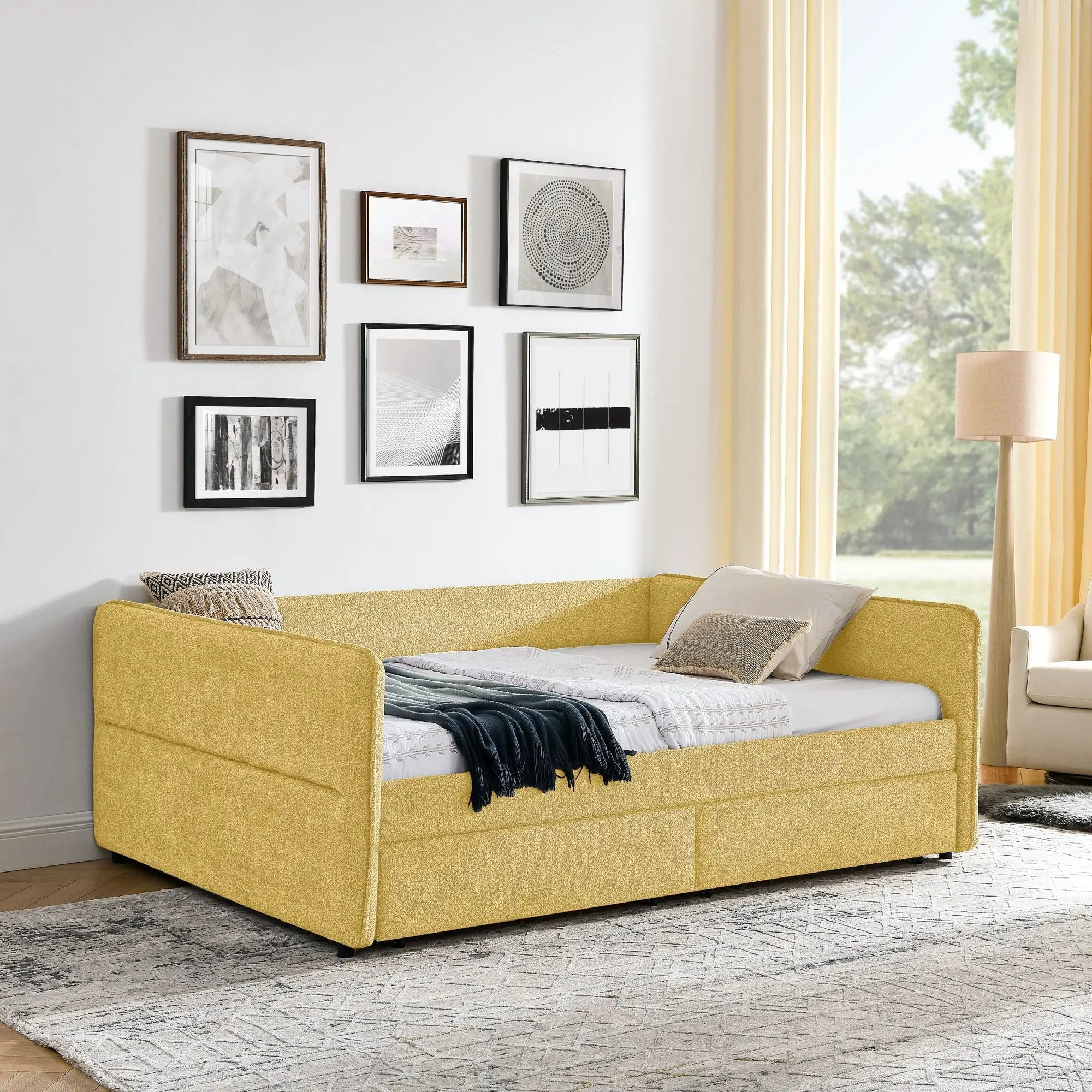 Upholstered Daybed & 2 Drawers by Unique Piece Furniture