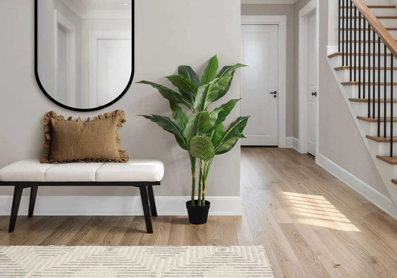 42" Tall, Artificial Plant, Evergreen Tree, Indoor, Faux, Fake, Floor, Greenery, Potted, Decorative - Green / Black by Unique Piece Furniture