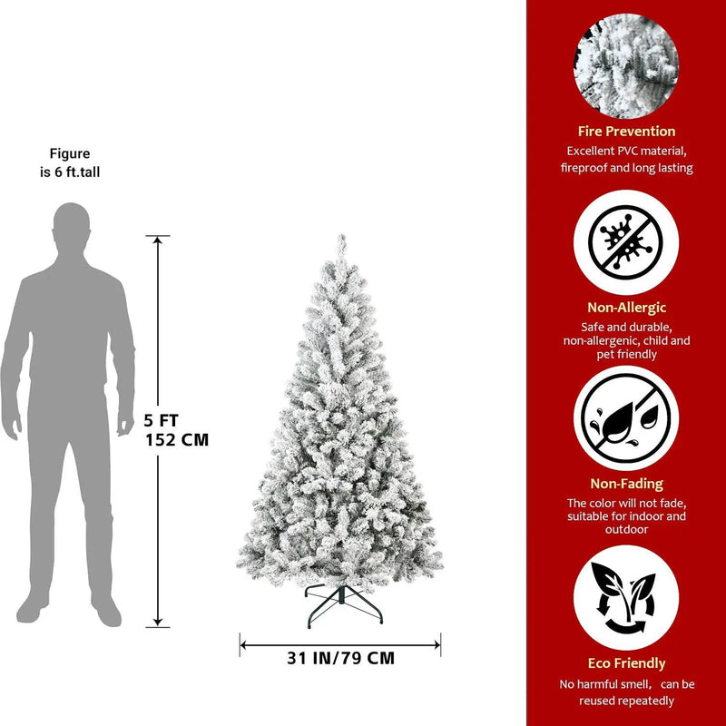 4FT Flocked Christmas Tree with 233 Tips by HouseOfZazla