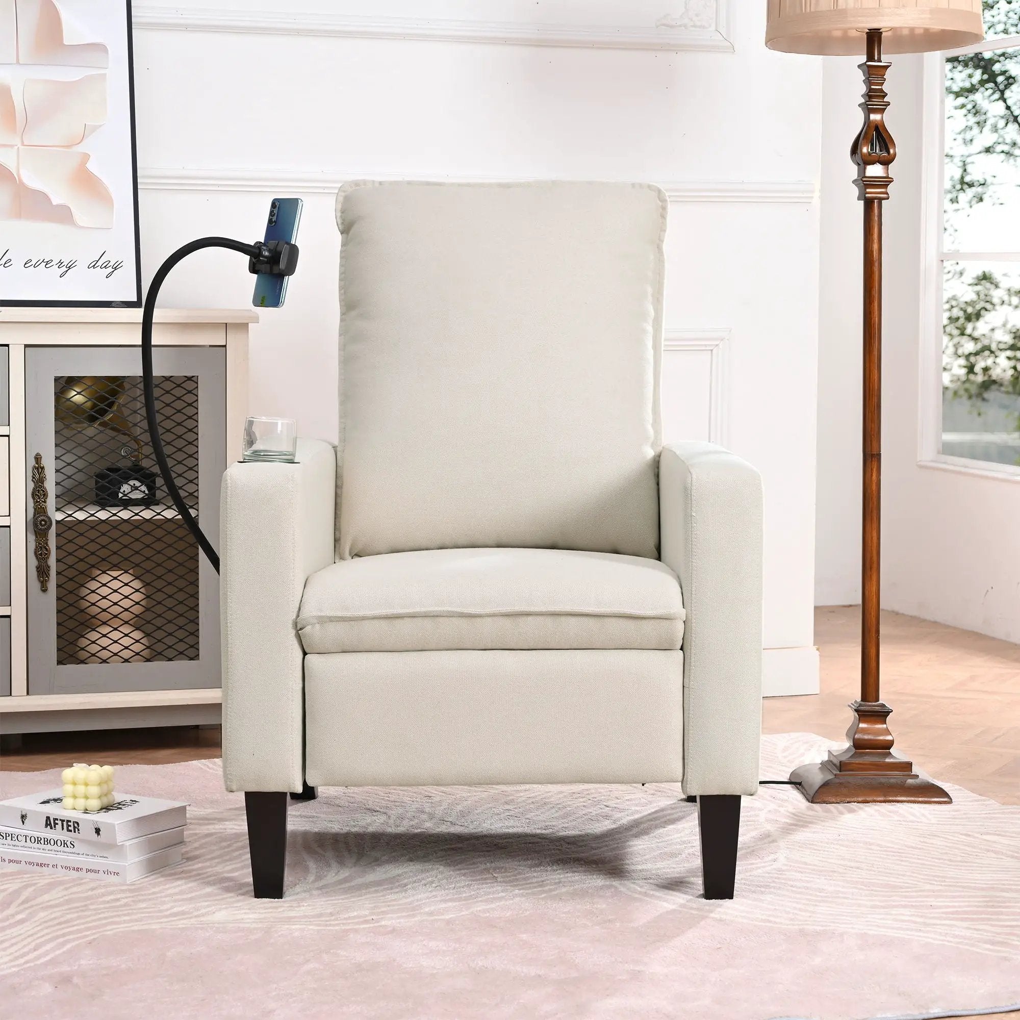 Recliner Chairs For Adults, Adjustable Recliner Sofa With Mobile Phone Holder & Cup Holder, Modern Reclining Chairs Fabric Push Back Recliner Chairs For Living Room, Bedroom by HouseOfZazla