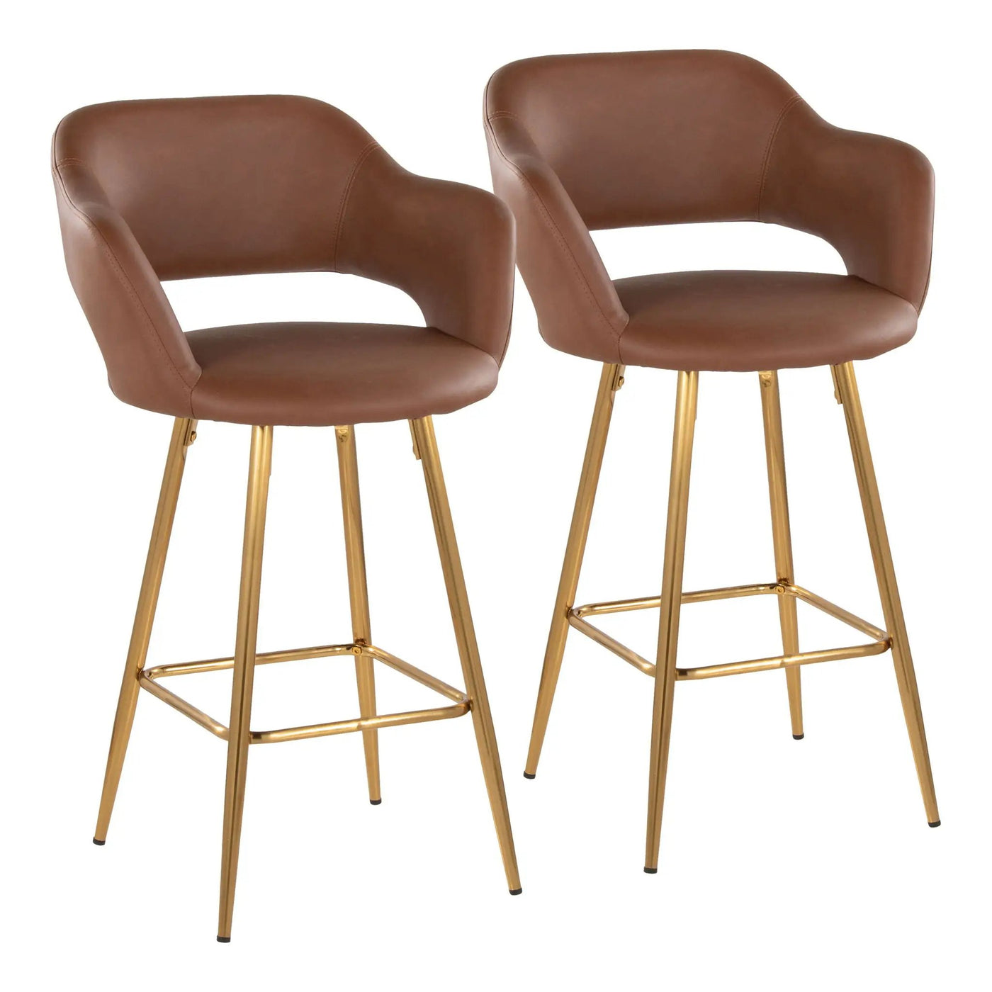 Margarite - Contemporary Fixed Height Counter Stool With Footrest (Set of 2) With Square by HouseOfZazla