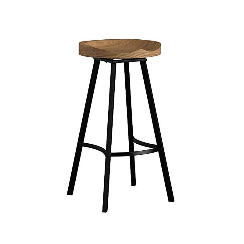 Pinewood Swivel Barstool with Iron Legs (Set of 2) by HouseOfZazla
