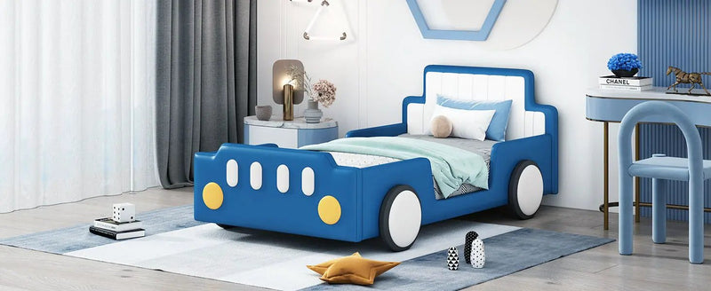 Race Car Shaped Platform Bed With Wheels by HouseOfZazla