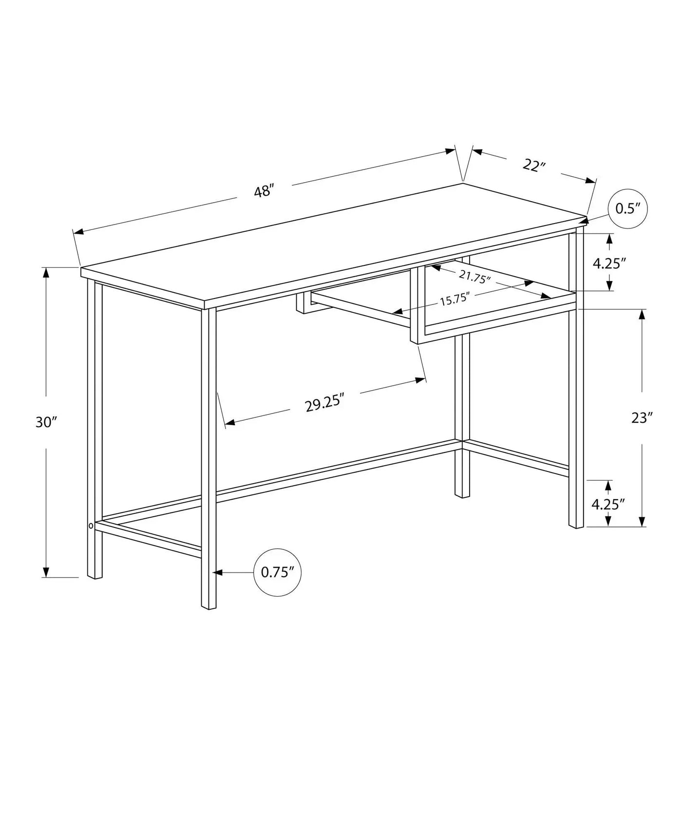 Computer Desk For Home Office, Compact Modern Design, Contemporary & Modern by Unique Piece Furniture