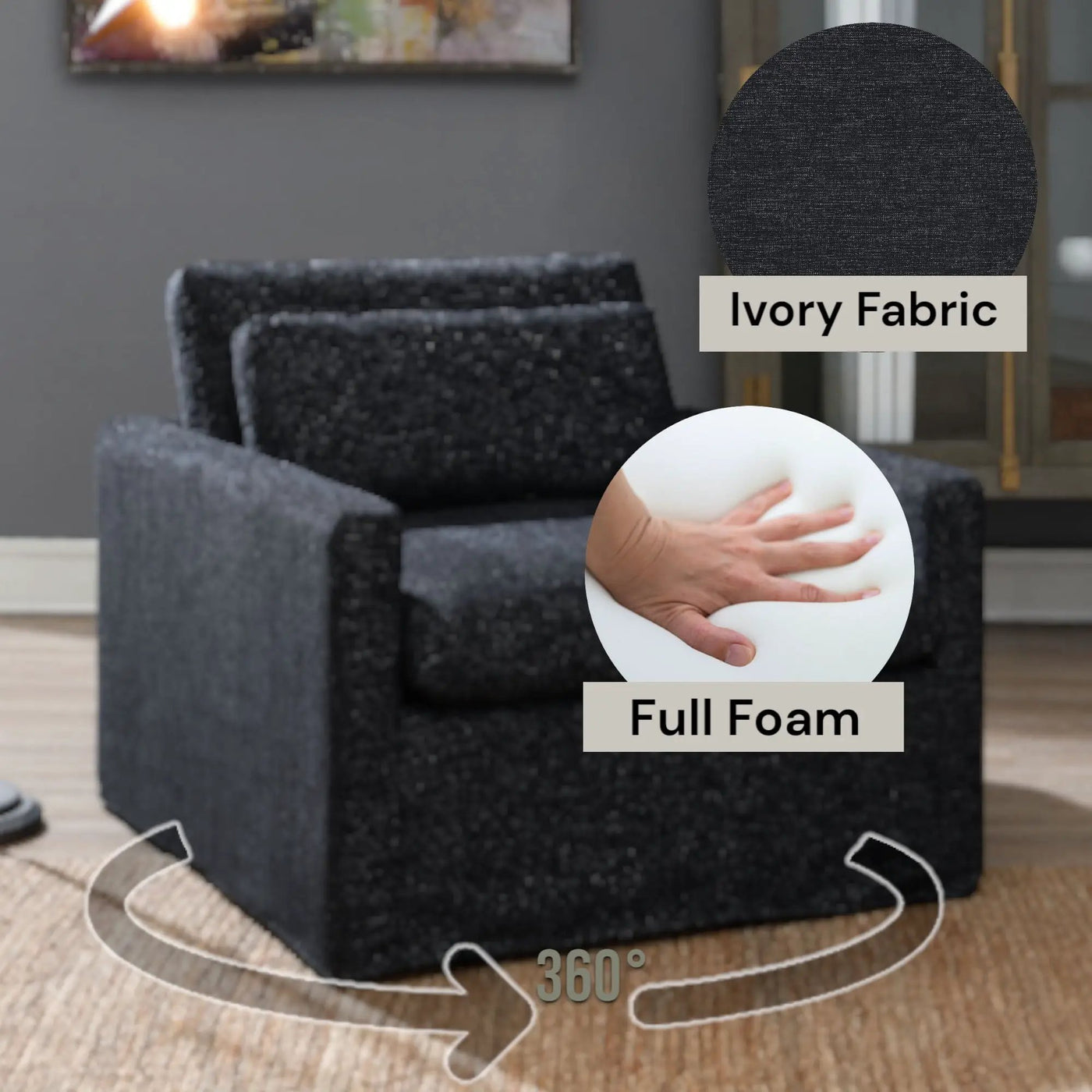 Naveen - Swivel Chair With 1 Toss Pillow by Unique Piece Furniture