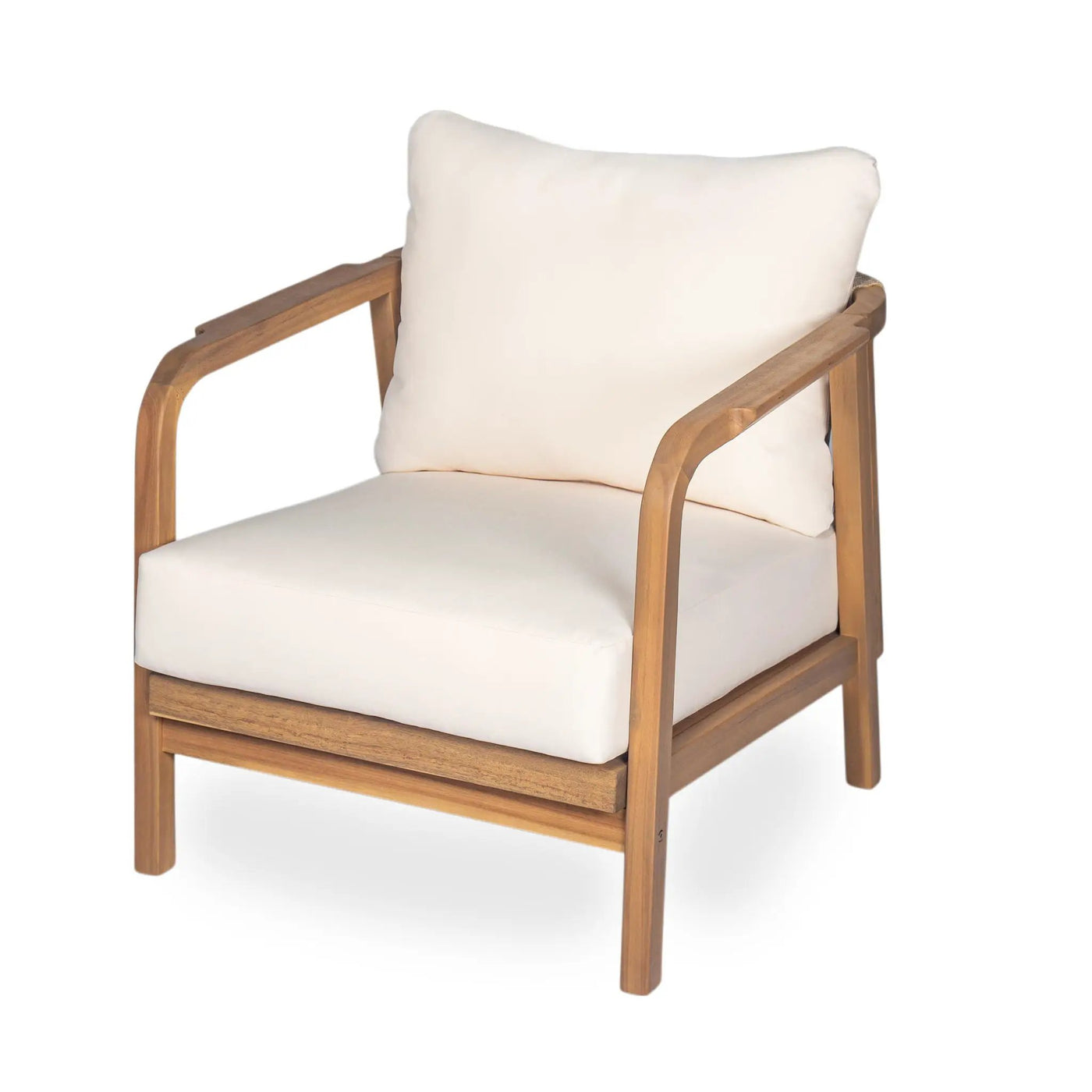 Outdoor Lounge Chair With Woven Backrest and Solid Wood Frame by HouseOfZazla