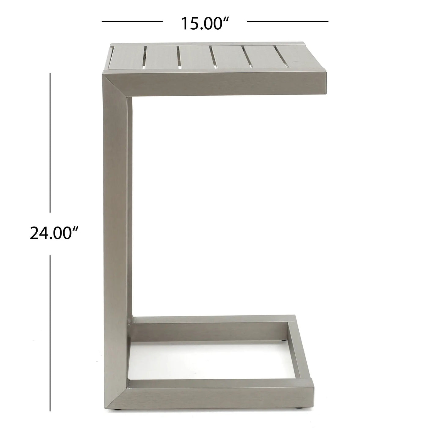 Aluminum Outdoor C-Shaped Side Table for Patio by HouseOfZazla