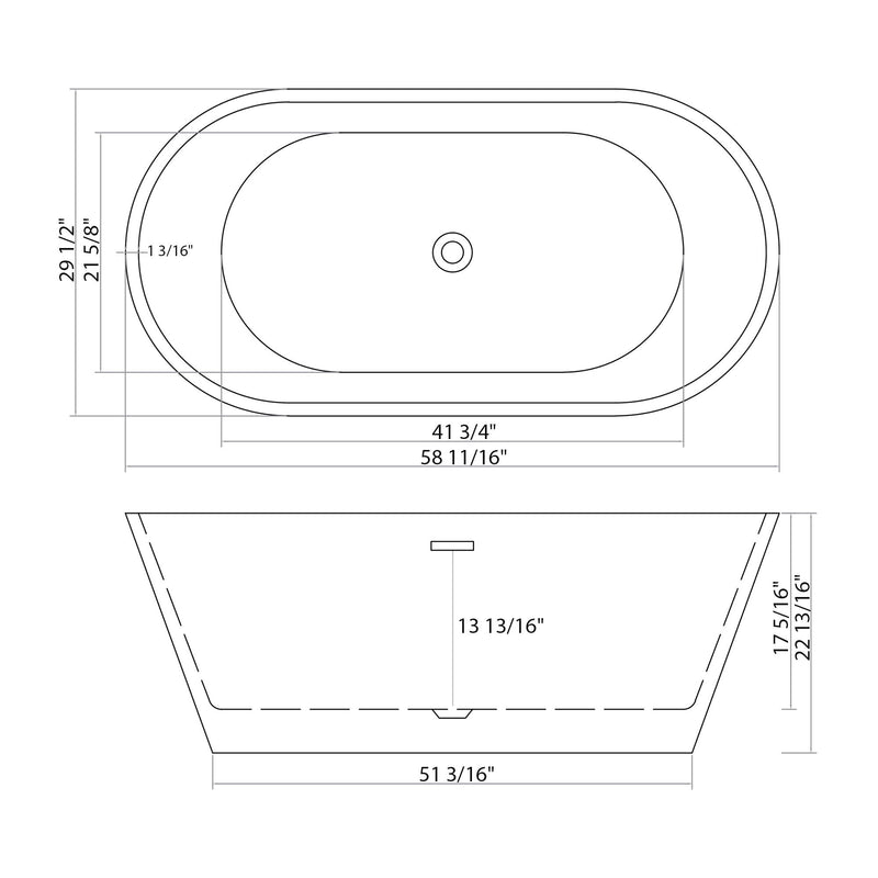 Gloss Freestanding Bathtub With Overflow & Pop Up Drain, Stand Alone Soaking Tub by HouseOfZazla