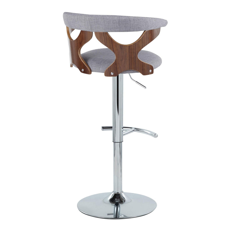 Gardenia - Mid Century Modern Adjustable Barstool With Swivel With Rounded T Footrest (Set of 2) by Unique Piece Furniture