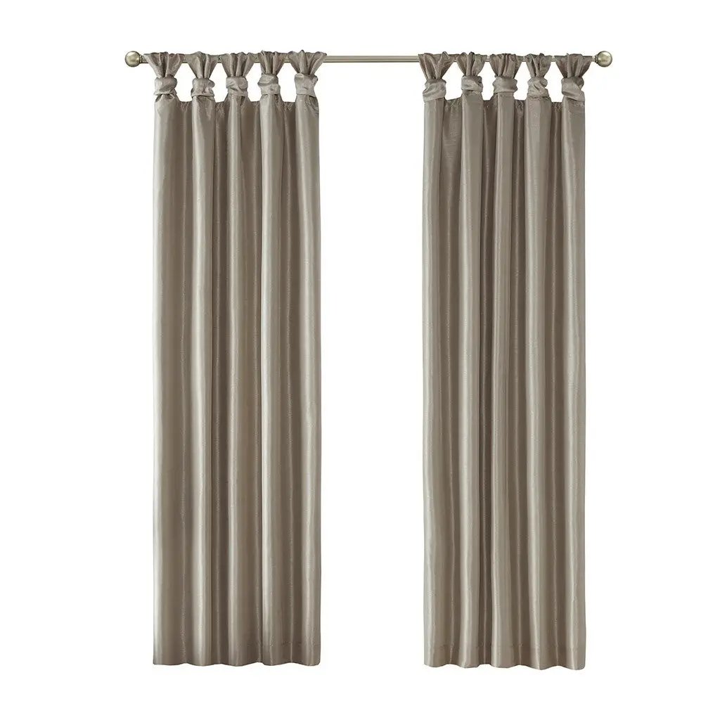 Twist Tab Total Blackout Window Curtain Panel Pewter 50x95 by HouseOfZazla