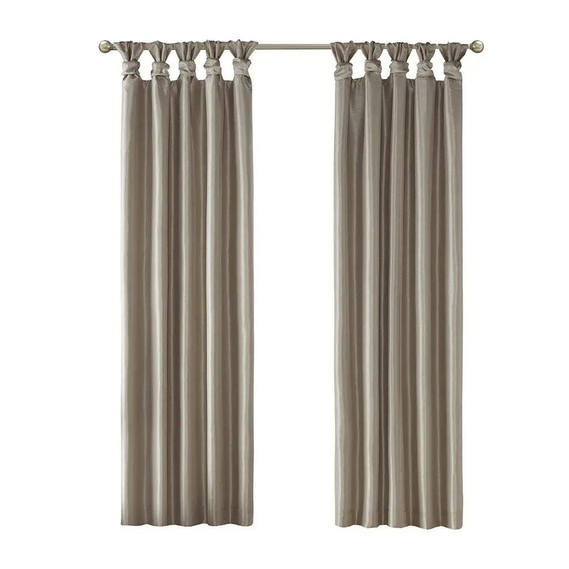 Twist Tab Total Blackout Window Curtain Panel Pewter 50x95 by HouseOfZazla