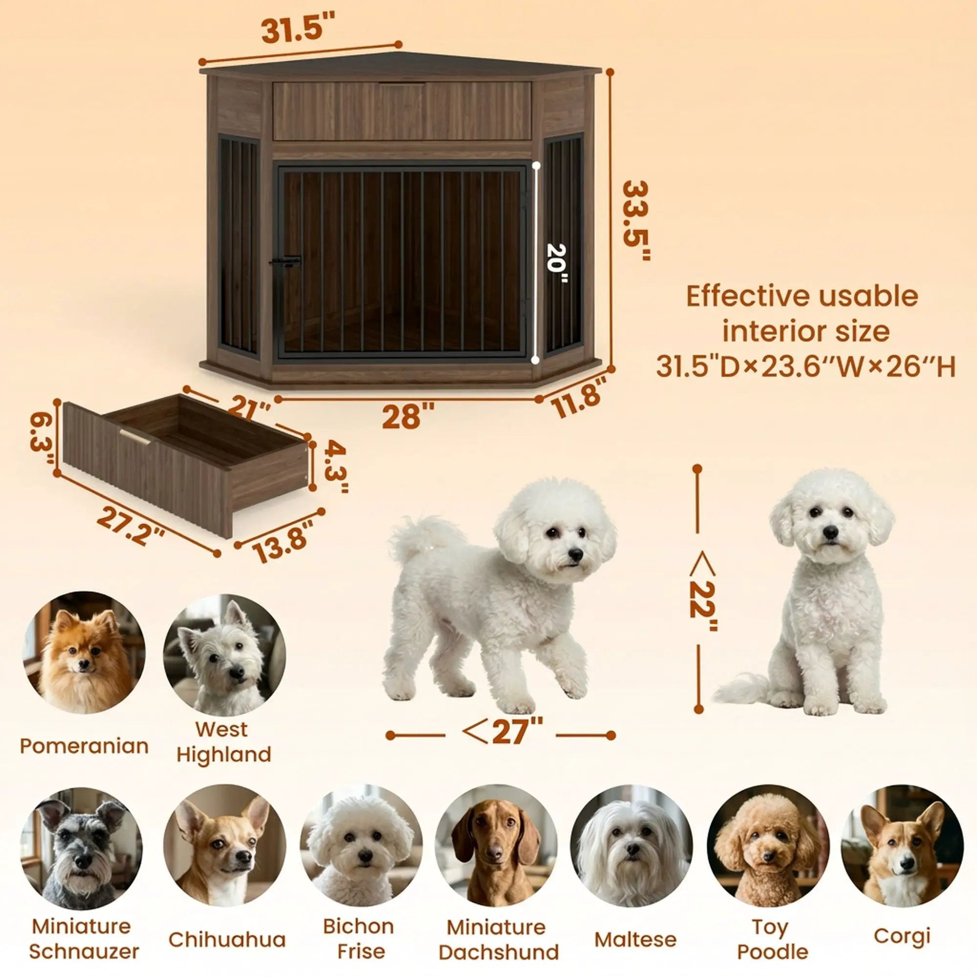 Corner Dog Crate by HouseOfZazla