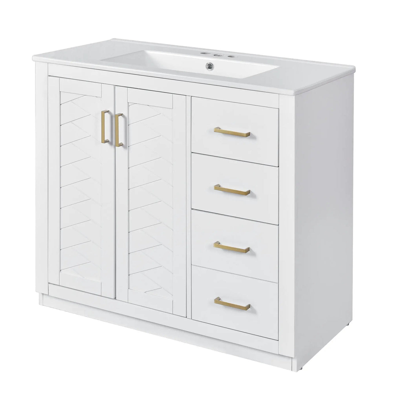 Bathroom Vanity With Sink Combo, Storage Cabinet, Freestanding Set With 3 Drawers & Soft Closing Doors by HouseOfZazla