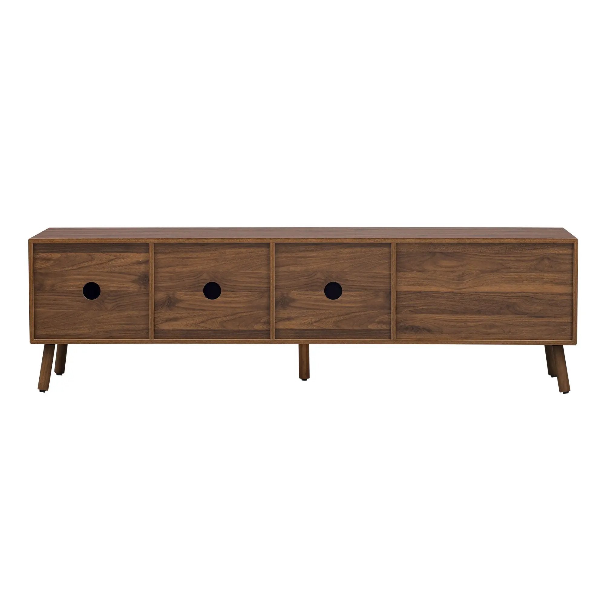TV Stand With 5 Legs, Media Console Table For Tvs Up To 75" - Walnut by HouseOfZazla