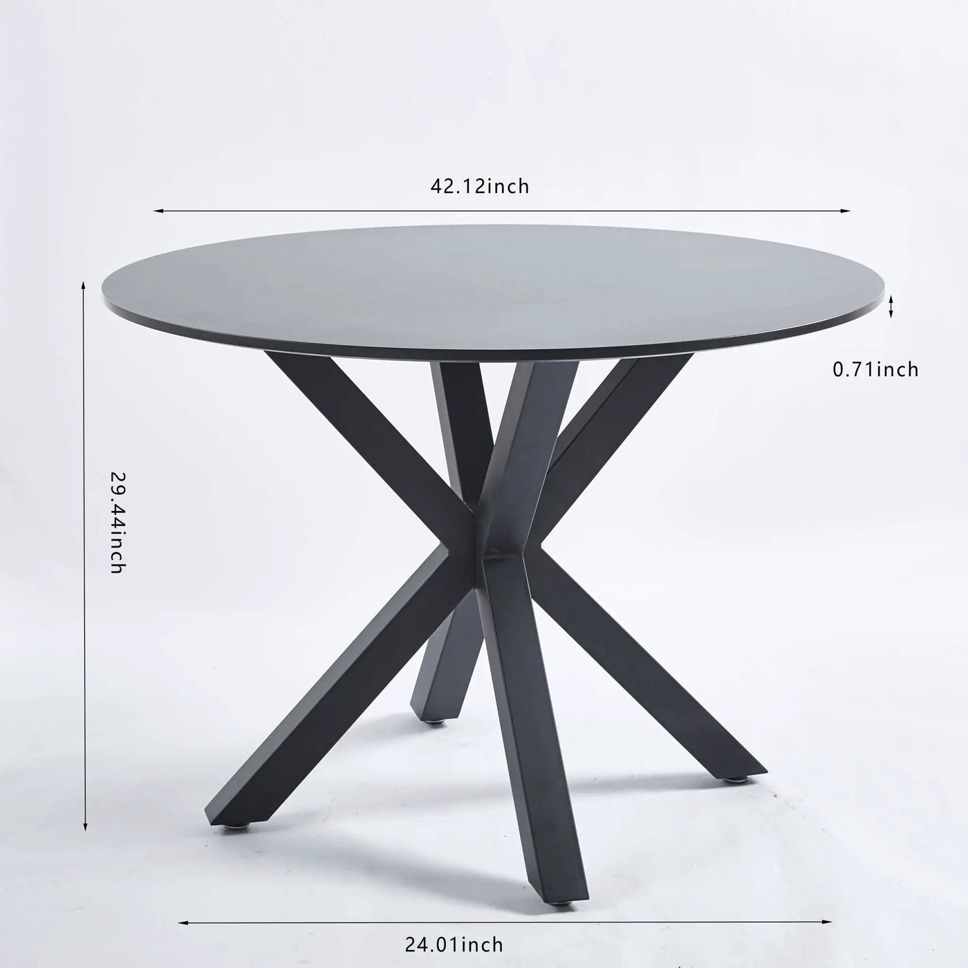 Table Mid-Century Dining Table For 4 - 6 People With Round Table Top, Pedestal Dining Table, End Table Leisure Coffee Table, Cross Leg by HouseOfZazla