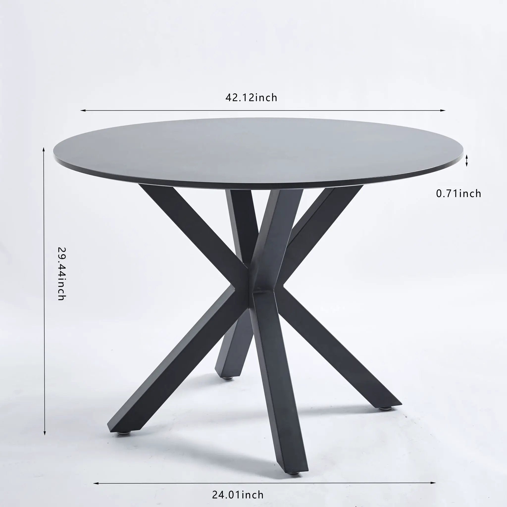 Table Mid-Century Dining Table For 4 - 6 People With Round Table Top, Pedestal Dining Table, End Table Leisure Coffee Table, Cross Leg by HouseOfZazla