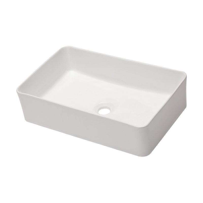 Modern European Design 21" X 14" Ceramic Rectangular Vessel Bathroom Sink - White by HouseOfZazla