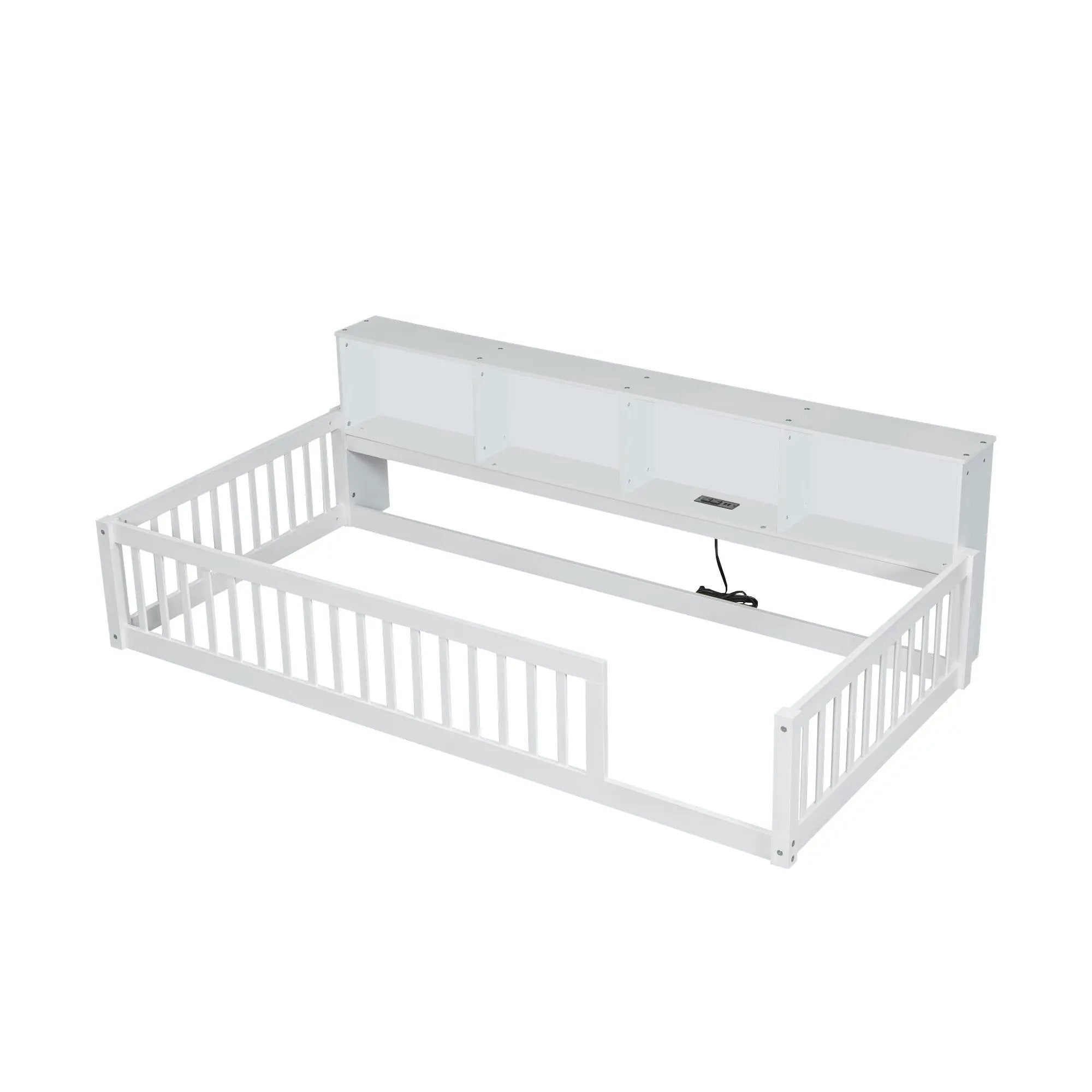 Floor Bed With Storage Cabinets And USB Ports by Unique Piece Furniture