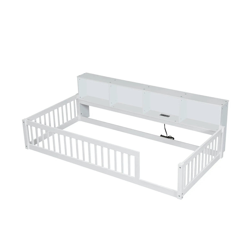 Floor Bed With Storage Cabinets And USB Ports by HouseOfZazla