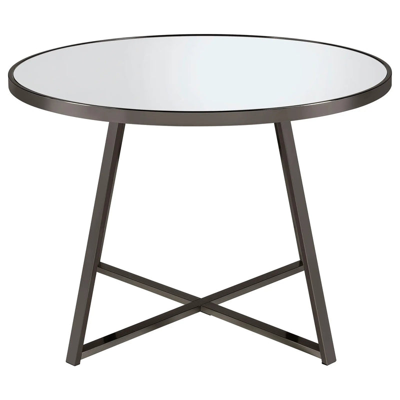 Jillian 5-piece Round Mirror Top Dining Set Black Nickel by Unique Piece Furniture