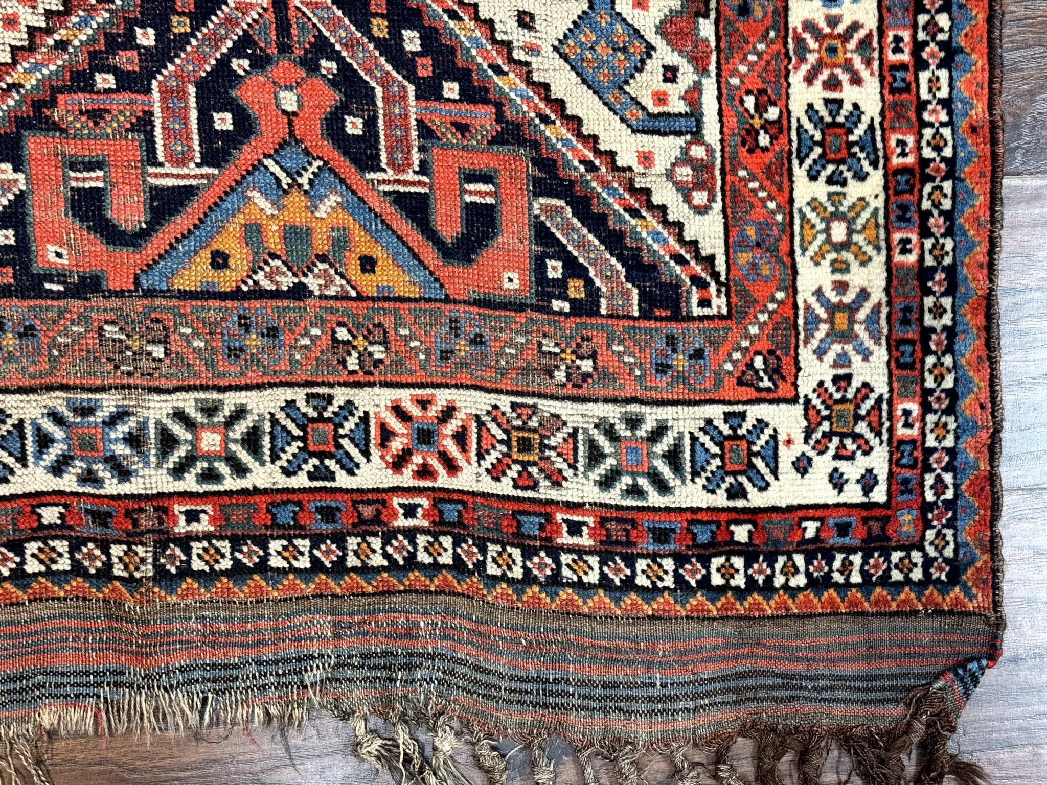 Antique Persian Qashqai Rug 5x8, Persian Tribal Rug, Khamseh Rug by Jewel Rugs