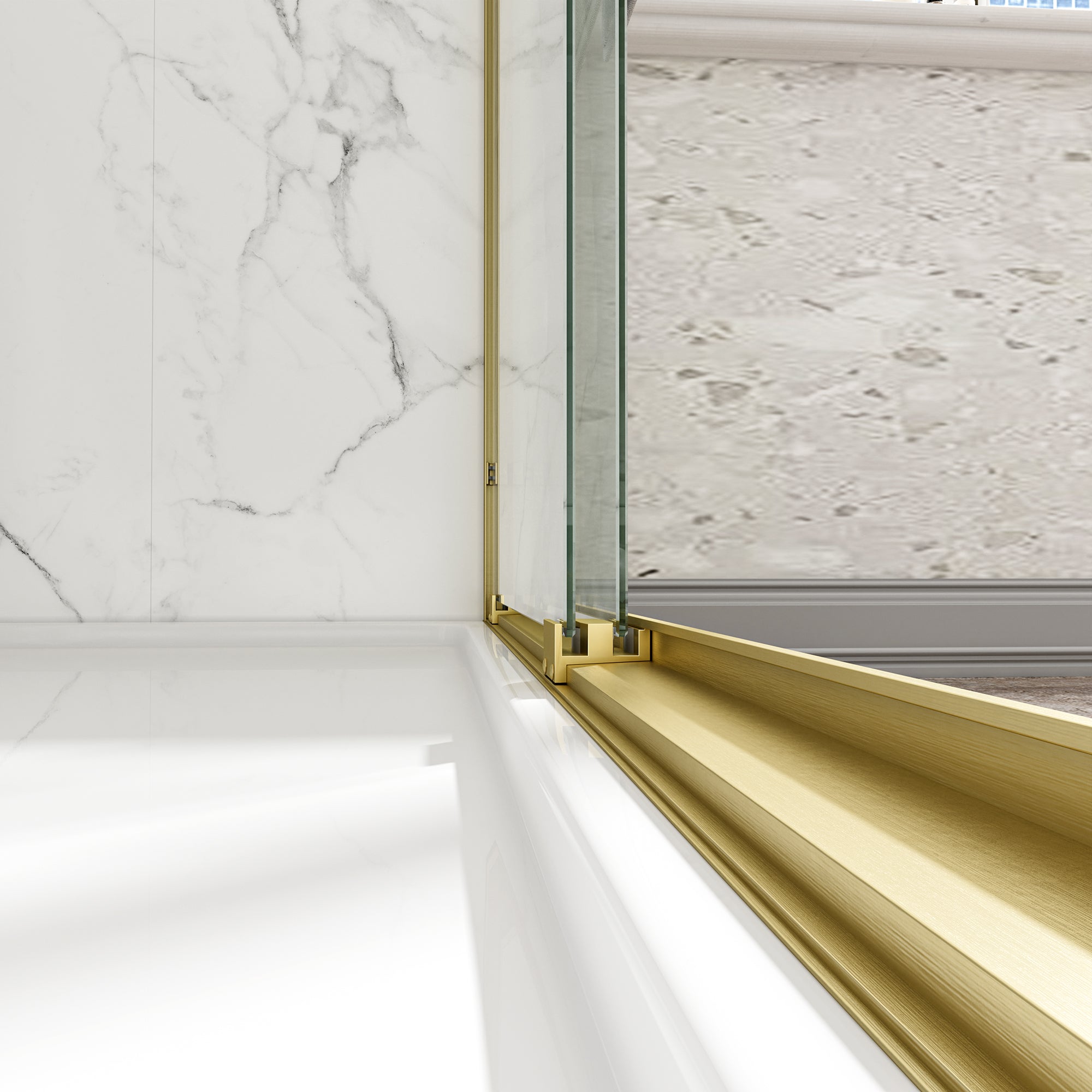55"-60" W x 72" H Brushed Shower Door by HouseOfZazla