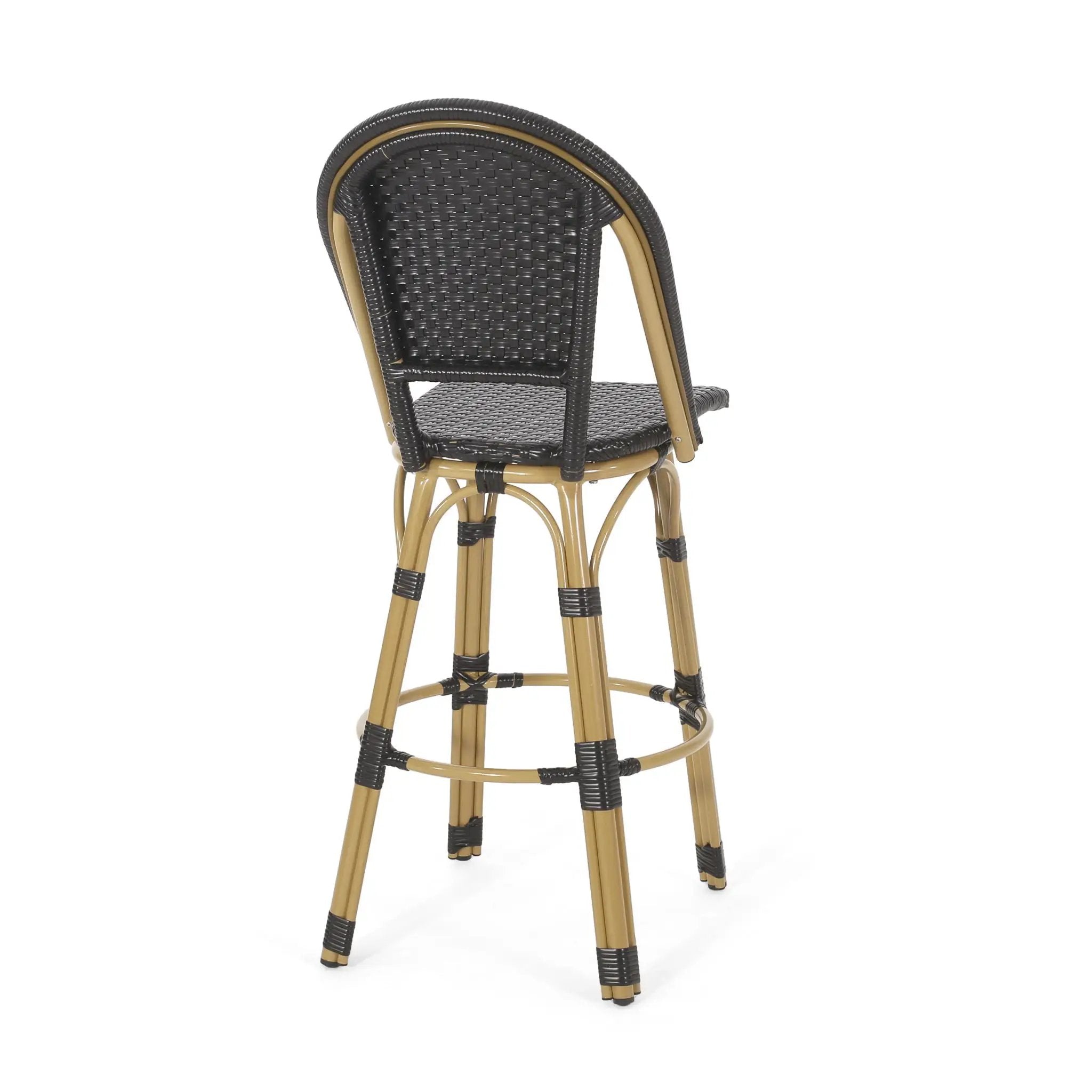 Outdoor Rattan And Aluminum French Barstools (Set of 2) by HouseOfZazla
