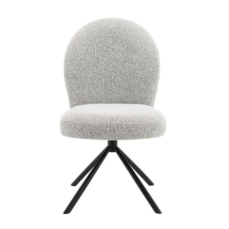 Lawton - Side Chair With Swivel (Set of 2) - Gray Boucle & Black by Unique Piece Furniture