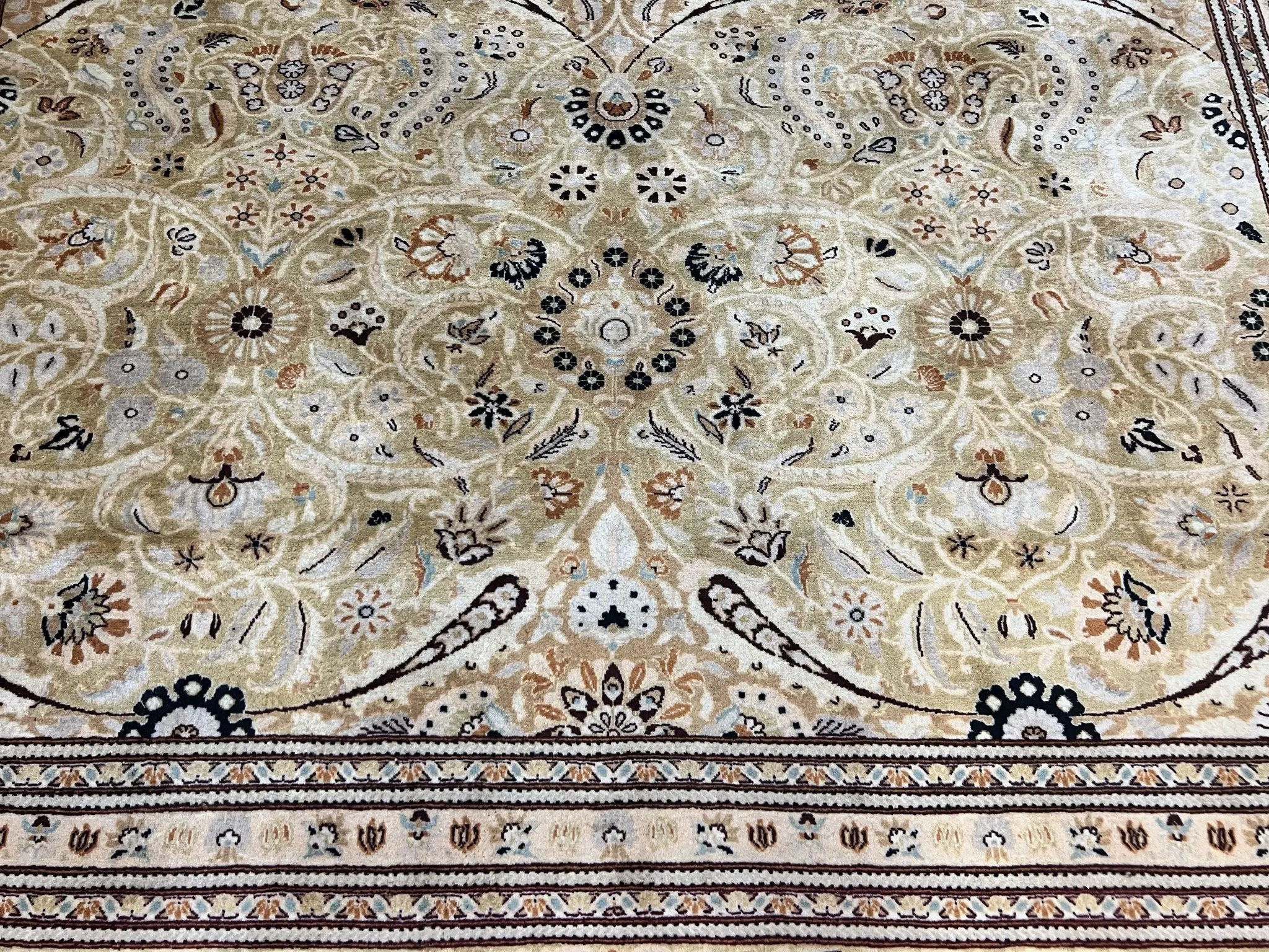 Pak Persian Rug 8x10, Wool Hand Knotted Vintage Carpet, Safavieh Rug, Gold Tan, 270 KPSI by Jewel Rugs