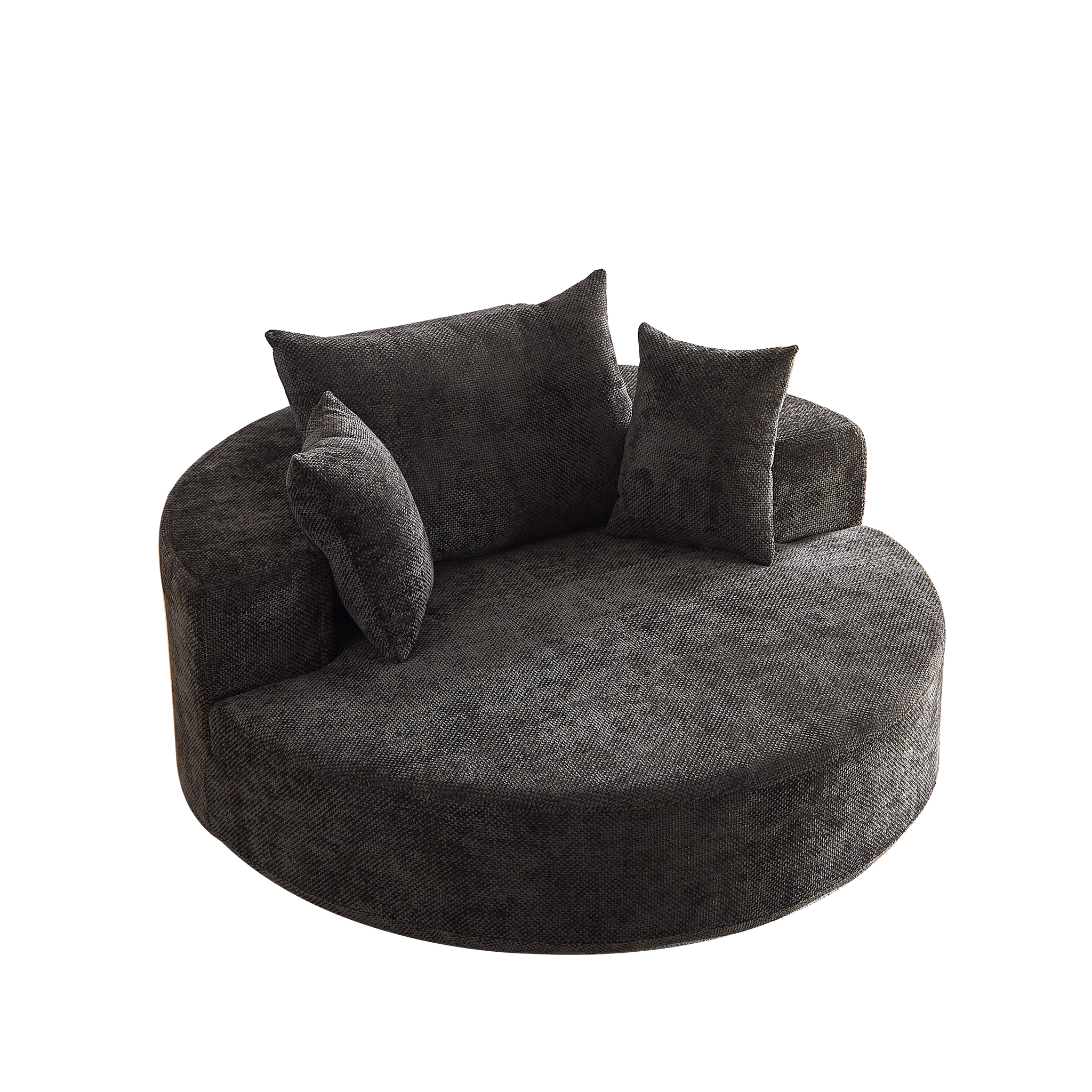 55'' Chenille Foam Single Swivel Chair by HouseOfZazla