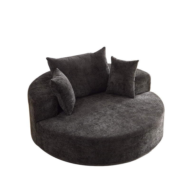55'' Chenille Foam Single Swivel Chair by HouseOfZazla