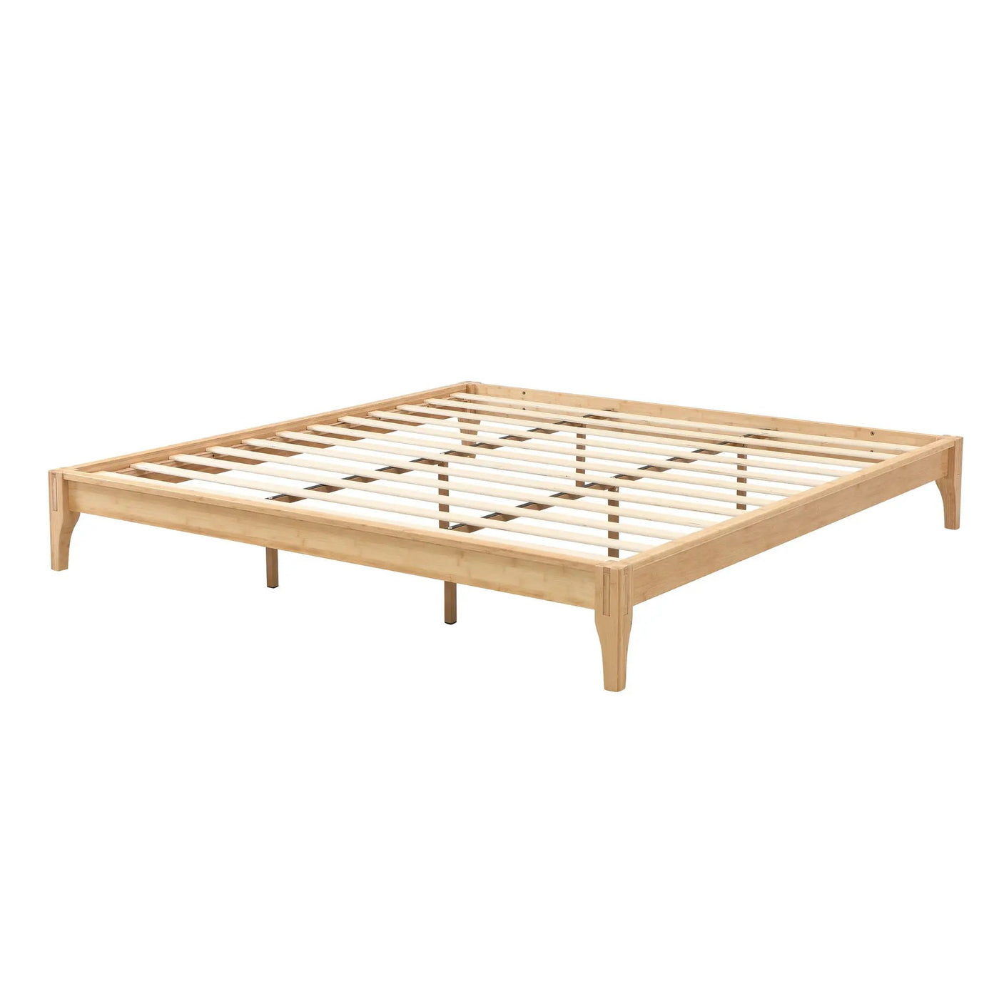 Solid Dry Bamboo Platform Bed Frame, With Slat Support by HouseOfZazla