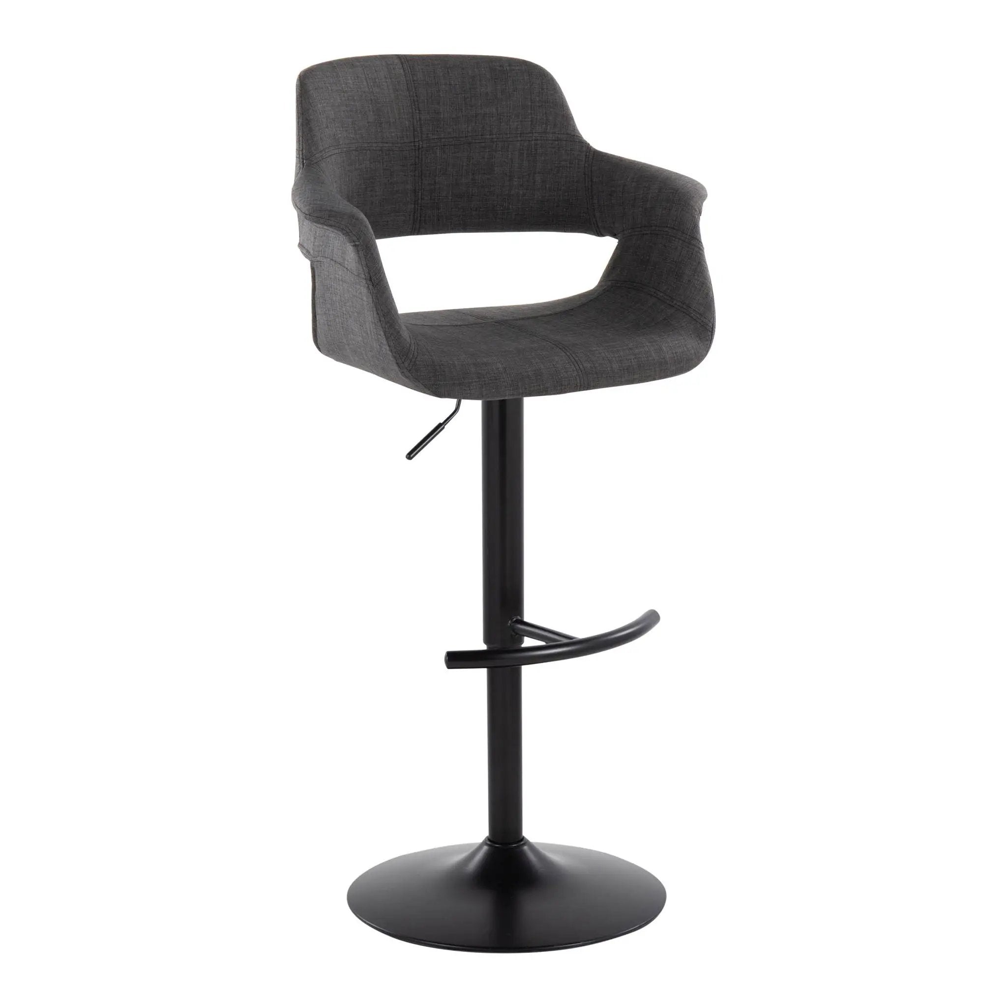 Vintage Flair - Mid Century Modern Adjustable Barstool With Swivel & Rounded T Footrest (Set of 2) by Unique Piece Furniture