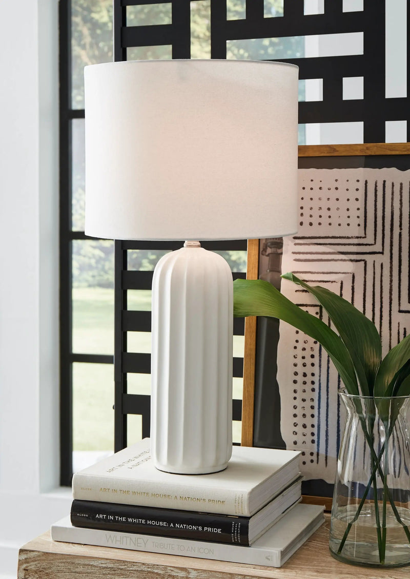 Clarkland - Ceramic Table Lamp (Set of 2) - White by Unique Piece Furniture