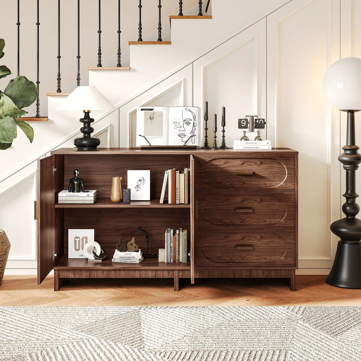 59.1" Buffet Sideboard with 2 Doors and 3 Drawers by HouseOfZazla
