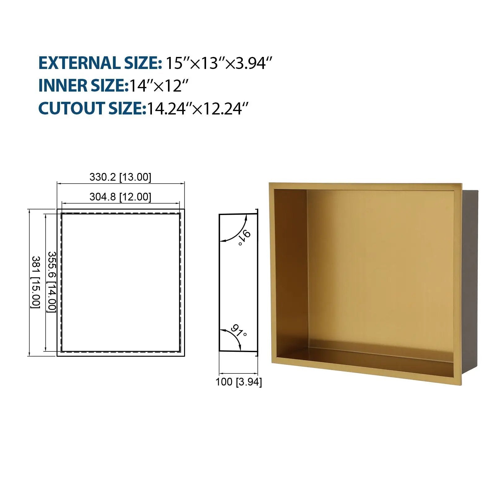 Stainless Steel Shower Niche With Seamless Design For Bathroom Storage by HouseOfZazla