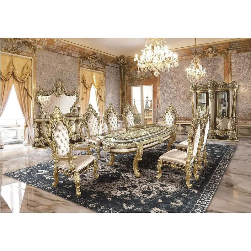 Desiderius - Side Chair (Set of 2) - Antique Gold & Hand-Painted Brown by Unique Piece Furniture