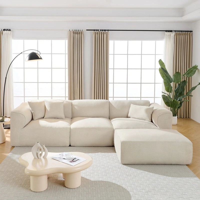 U_Style Luxury Living Room Double-Needle Cut Velvet Sofa by HouseOfZazla
