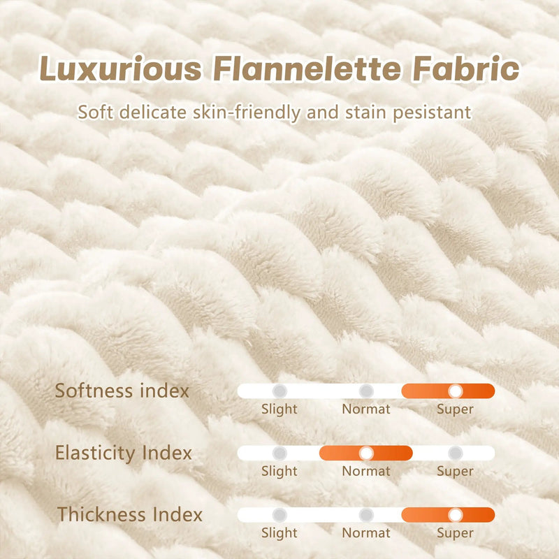 Flannelette Fabric Ottoman - White by HouseOfZazla