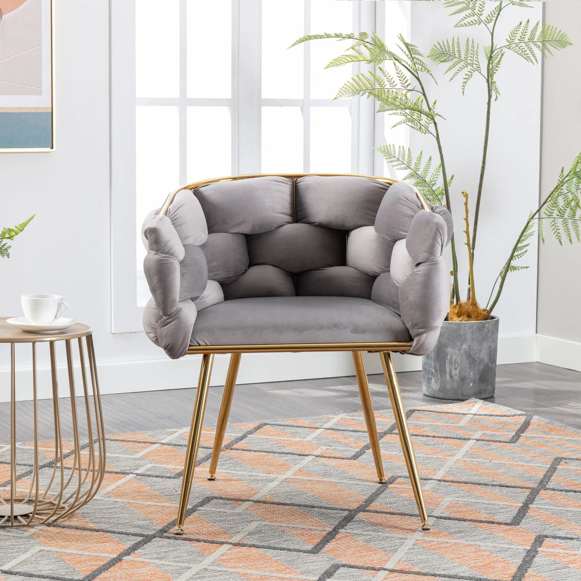 Luxury Modern Simple Leisure Single Sofa Chair Bedroom Lazy Person Household Dresser Stool Manicure Table Back Chair by Unique Piece Furniture