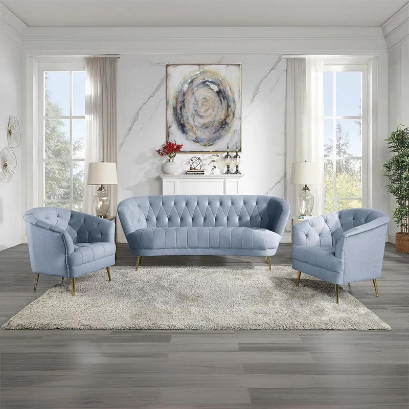 Bayram - Sofa - Light Gray Velvet by Unique Piece Furniture