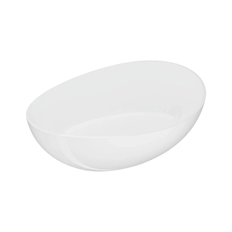 Nuvia 63-Inch Freestanding Glossy White Stone Resin Bathtub With Overflow And Drain (SAK42613) by SAKSBY WHOLESALE
