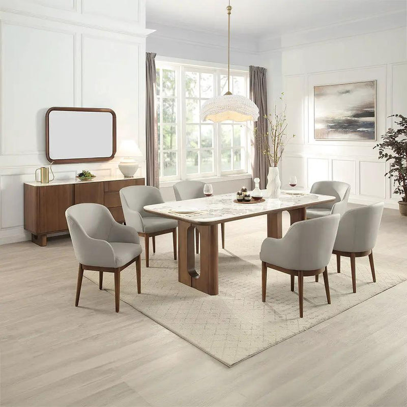 Harvey - Dining Table With Ceramic Top - Walnut by Unique Piece Furniture